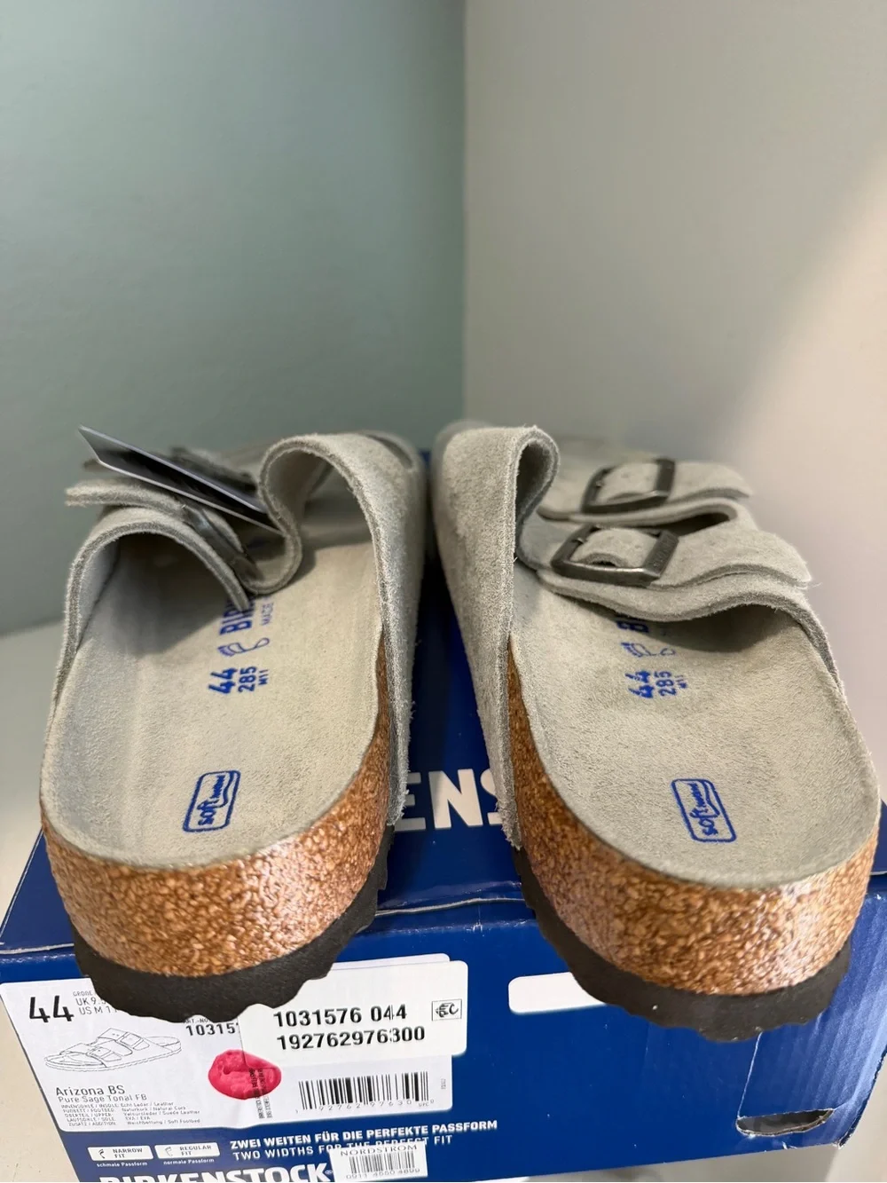 Birkenstock Arizona Soft Footbed Sandal Pure Sage Grey Suede NEW size 44